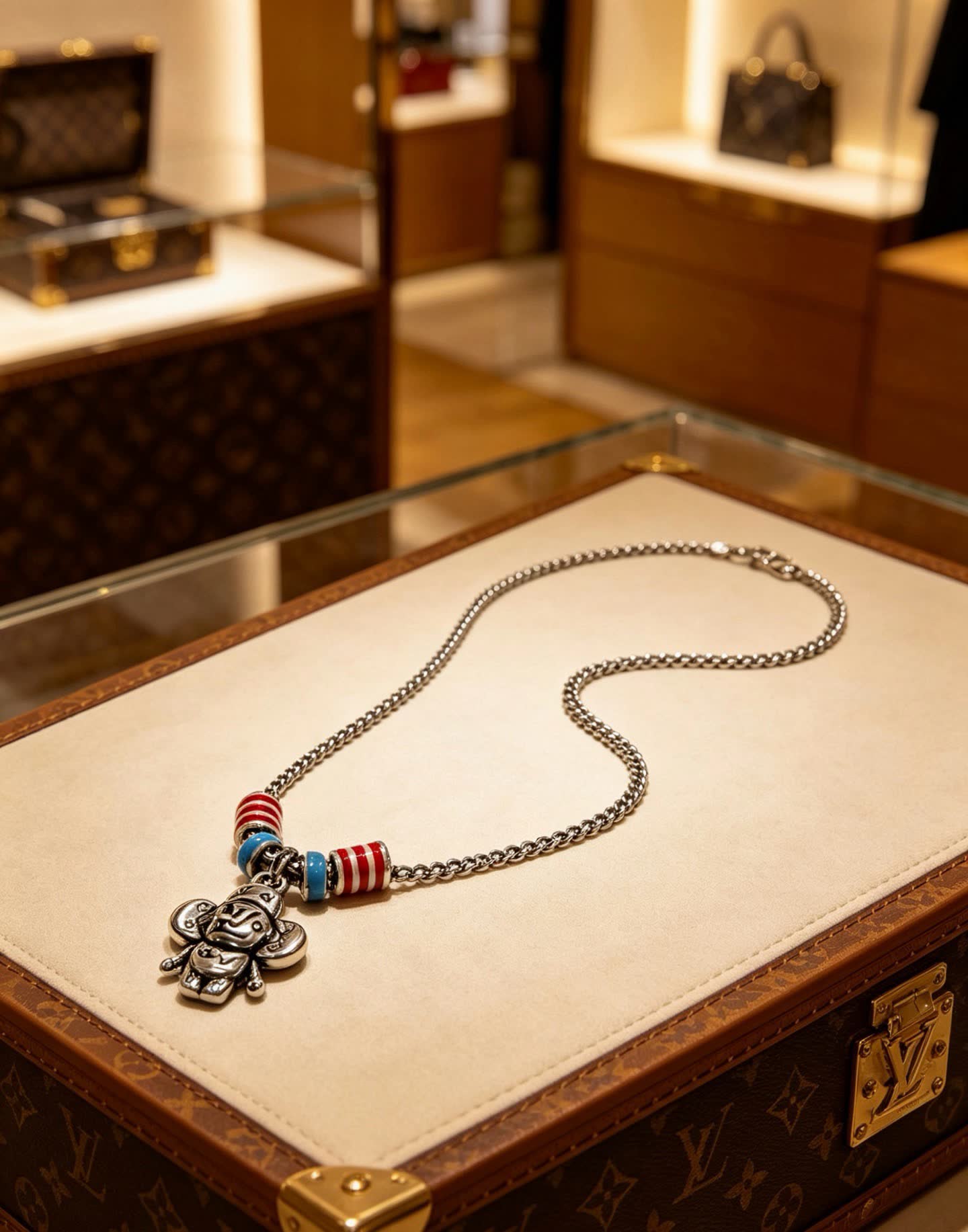 Louis Vuitton Silver Charm Necklace